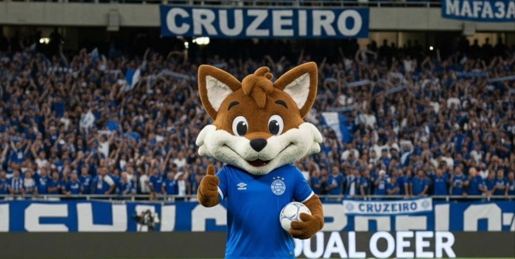 imagem da torcida do cruzeiro e seu mascote, que é um dos clubes entre os maiores campeões da Copa do Brasil