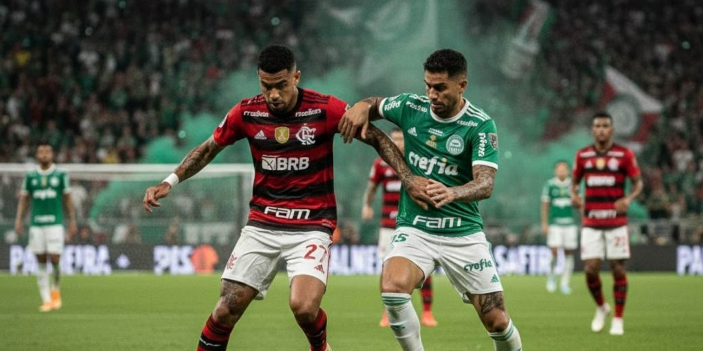 imagem de uma das partidas de Palmeiras x Flamengo