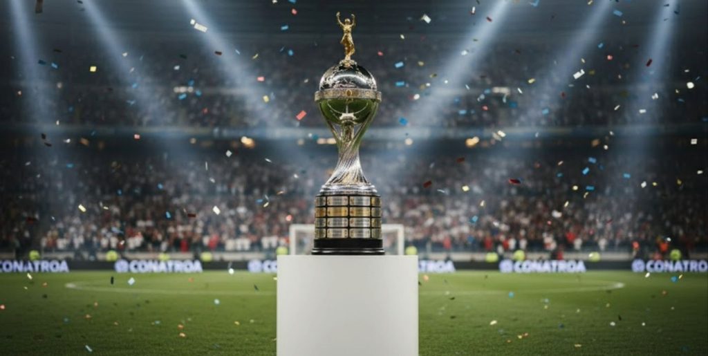 taça do titulo que os últimos campeões da libertadores levantaram