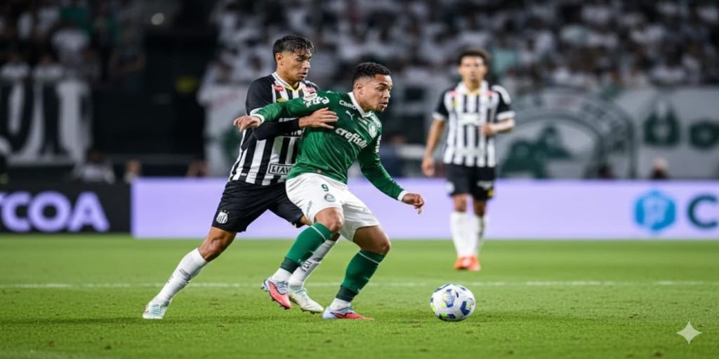 confronto do clássico da saudade para representar o palpite de palmeiras x santos