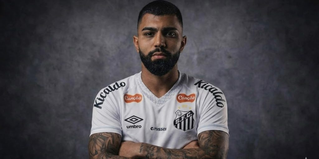 imagem de gabigol no santos, indo para sua terceira passagem no clube