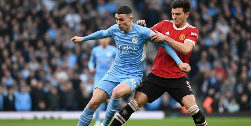 Imagem de um dos jogos passados para representar manchester united x city palpite